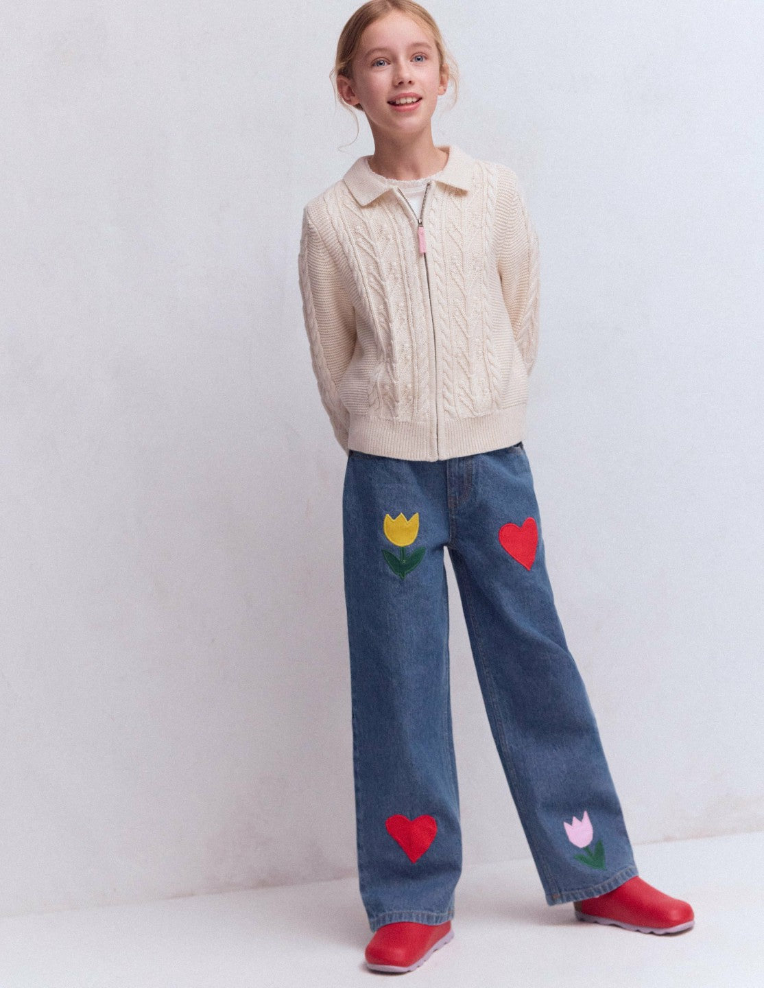 Relaxed Jean-Mid Vintage Applique / Boden Sale