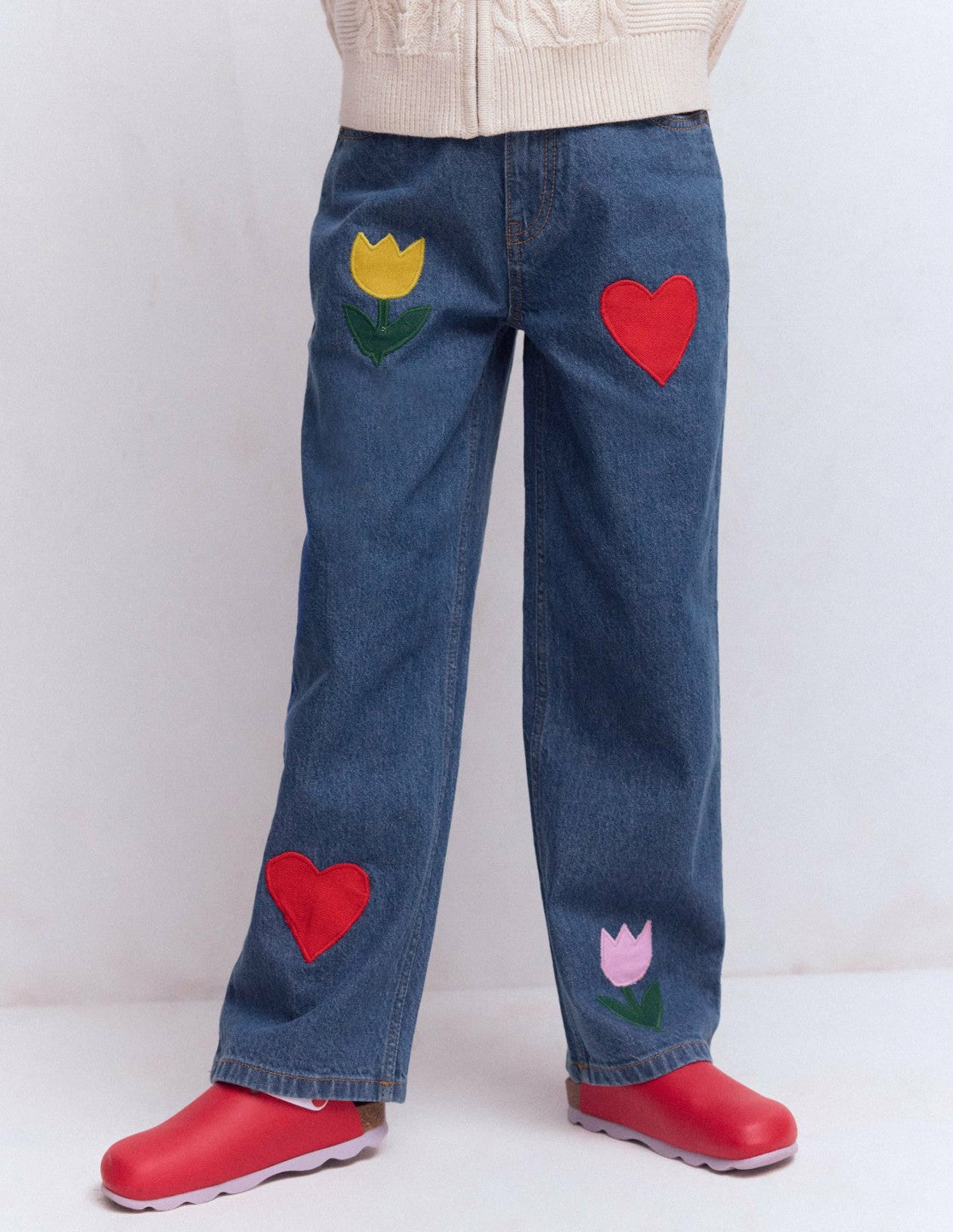 Relaxed Jean-Mid Vintage Applique / Boden Sale