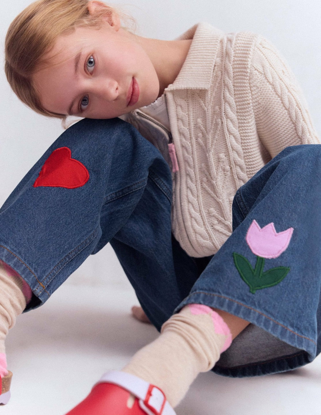 Relaxed Jean-Mid Vintage Applique / Boden Sale