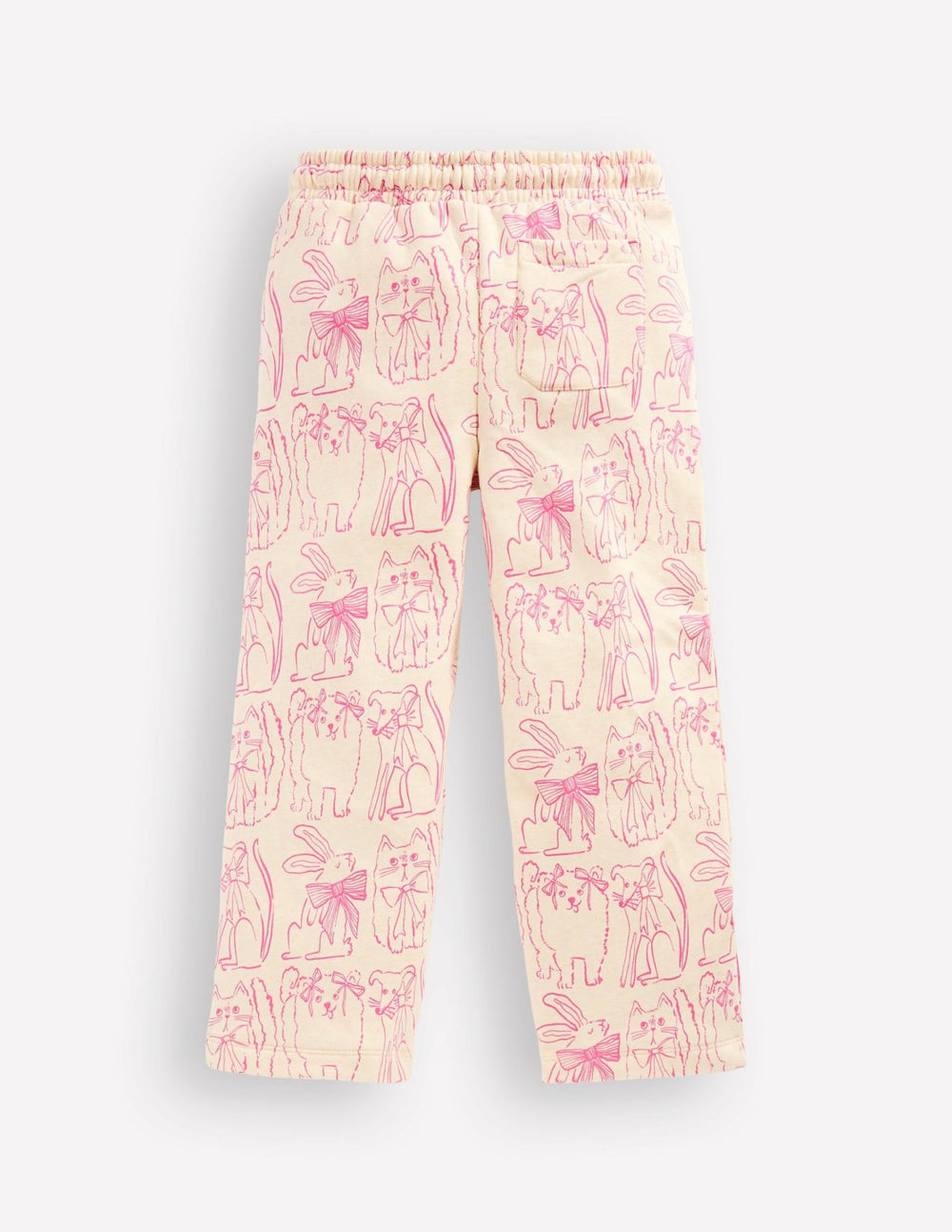 Wide Leg Printed Sweatpants-Oatmeal Cats / Boden Outlet