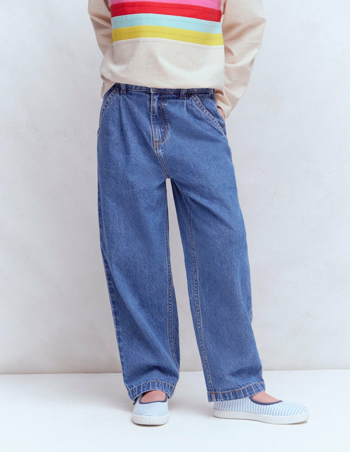 Pleat Jeans-Mid Vintage Denim / Boden Discount