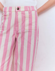Patch Pocket Straight Jeans-Pink/Ivory Stripe / Boden