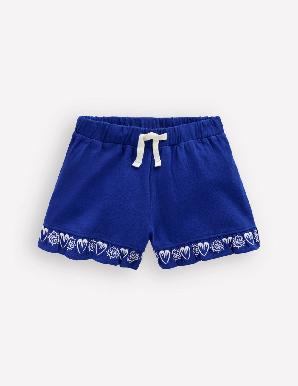 Embroidered Jersey Shorts-Bright Blue Embroidery / Boden Sale