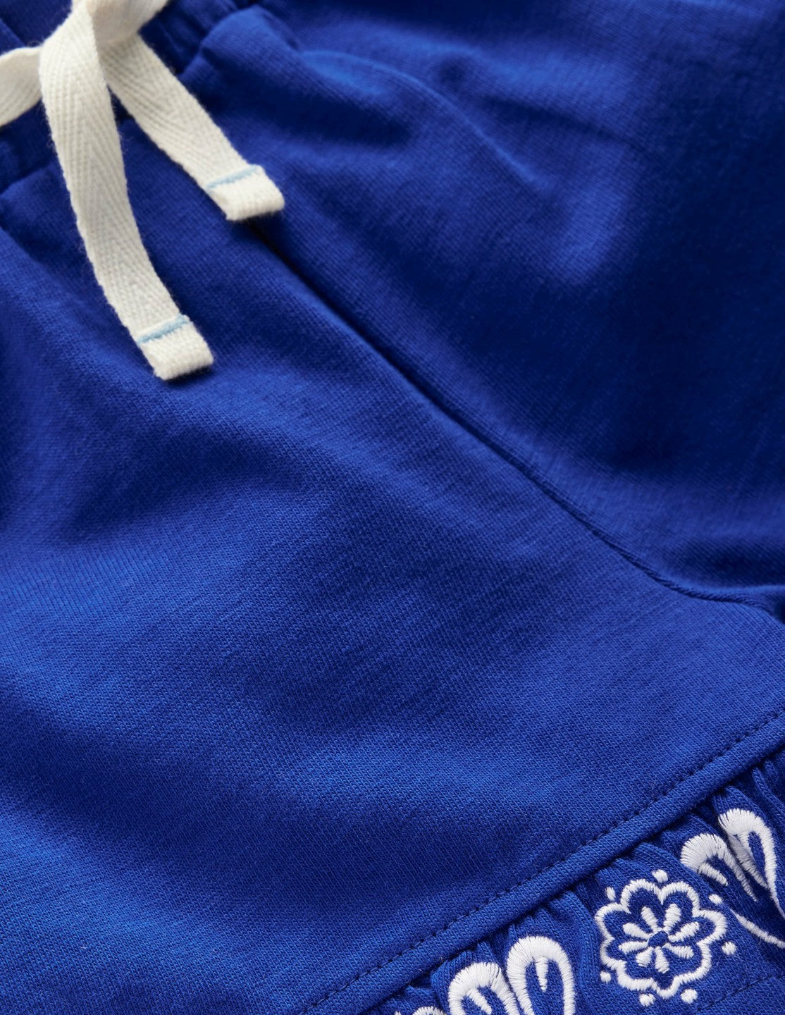 Embroidered Jersey Shorts-Bright Blue Embroidery / Boden Sale