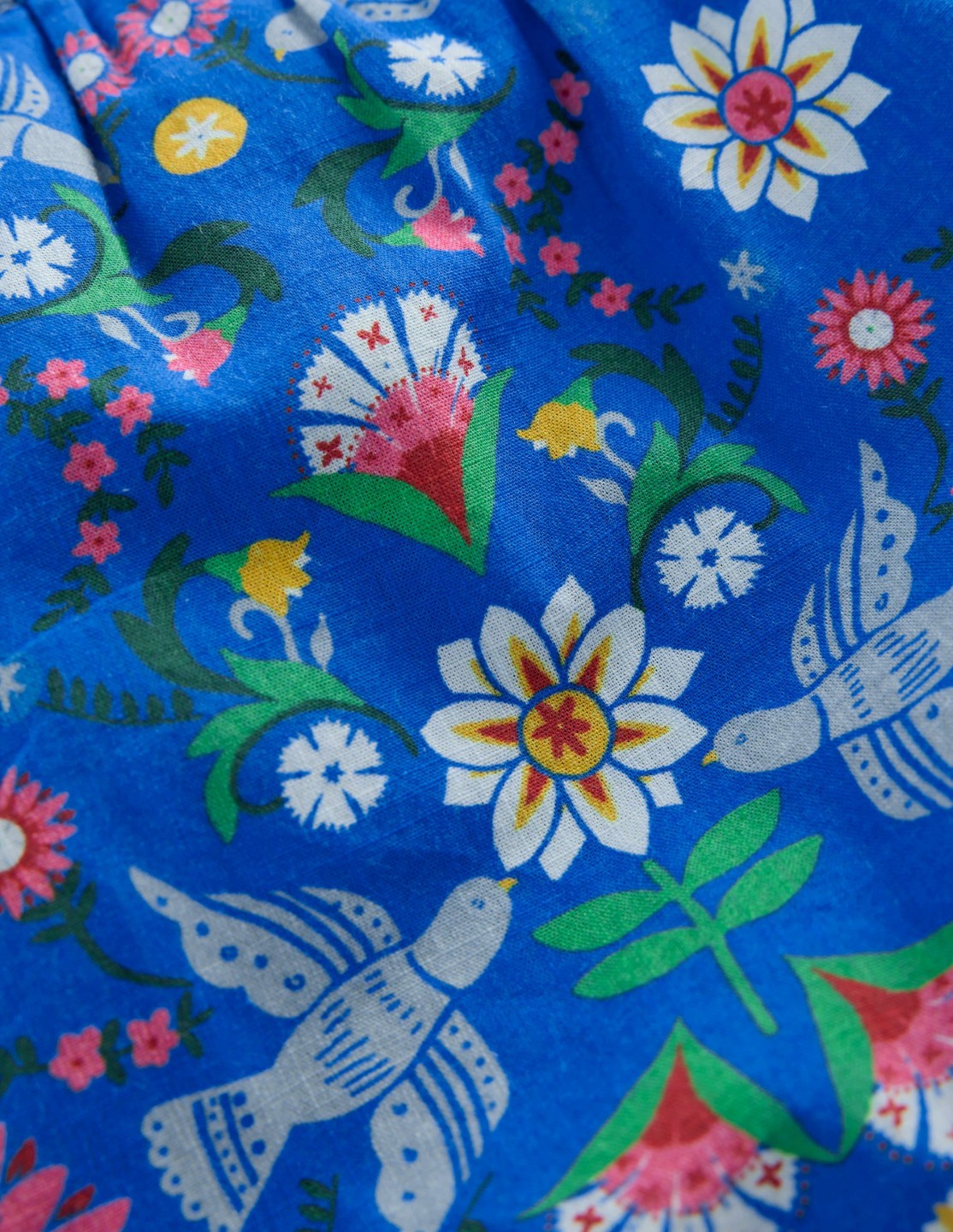 Pull-on Vacation Shorts-Kingfisher Blue Bird Floral / Boden Discount