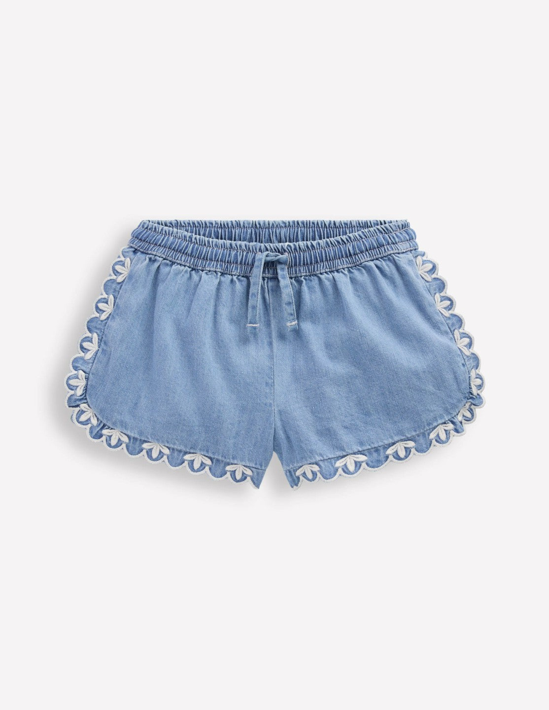 Pull-on Woven Shorts-Chambray / Boden us