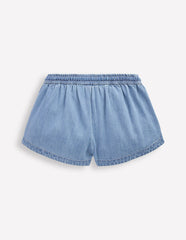Pull-on Woven Shorts-Chambray / Boden us