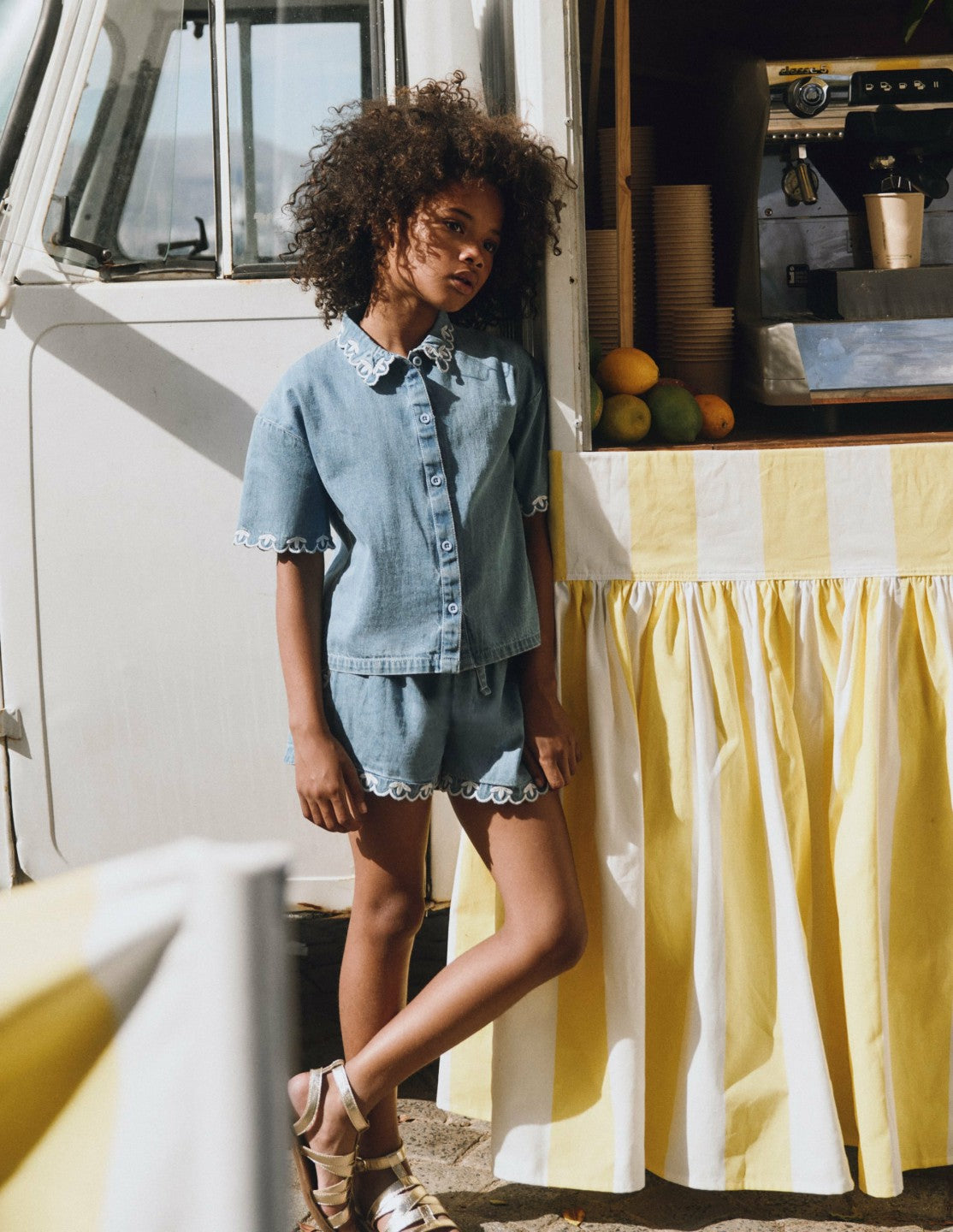 Pull-on Woven Shorts-Chambray / Boden us