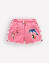 Jersey Boxing Short-Bubblegum Pink Badges / Boden Sale