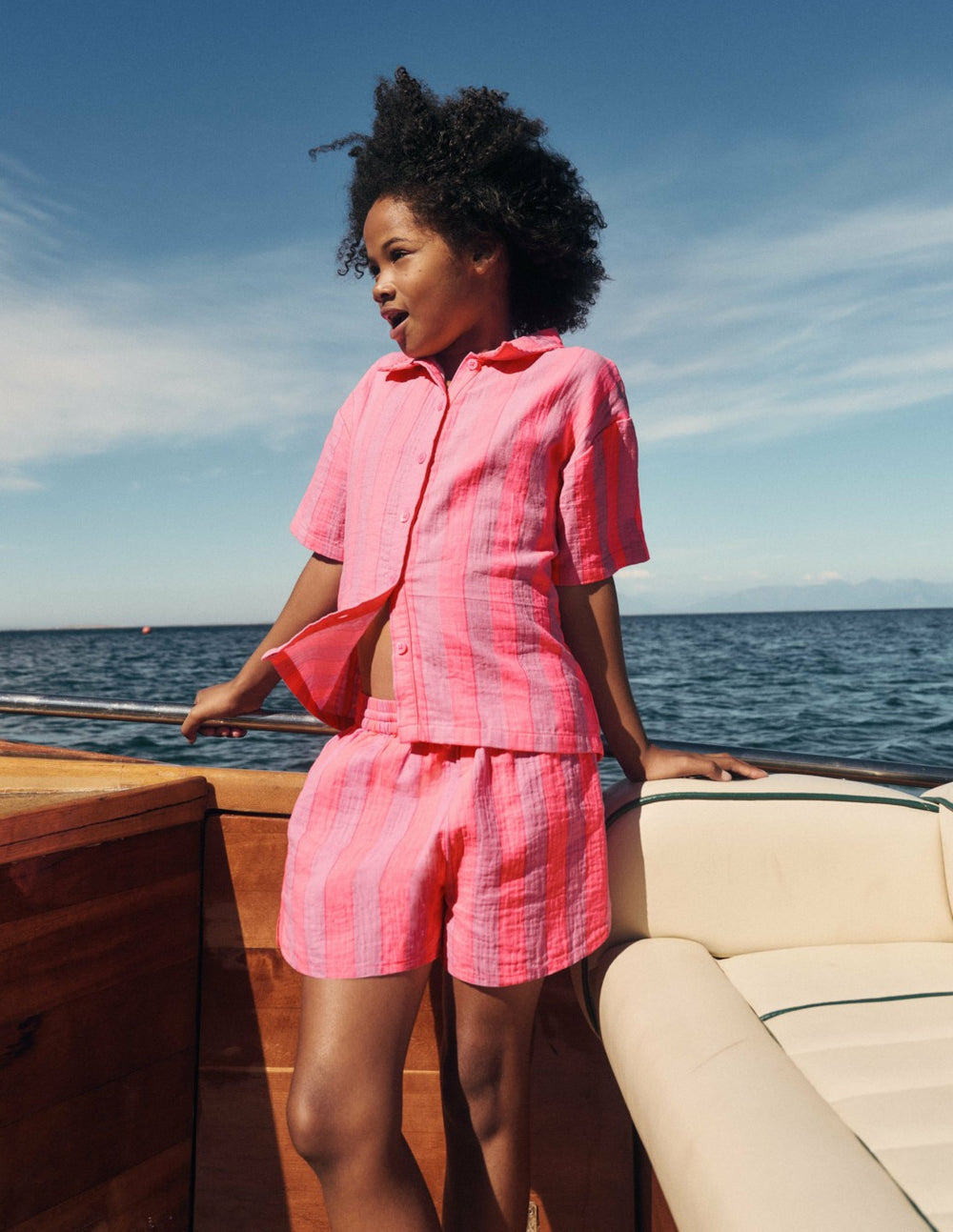 Pull-on Woven Shorts-Formica Pink Stripe / Boden Outlet
