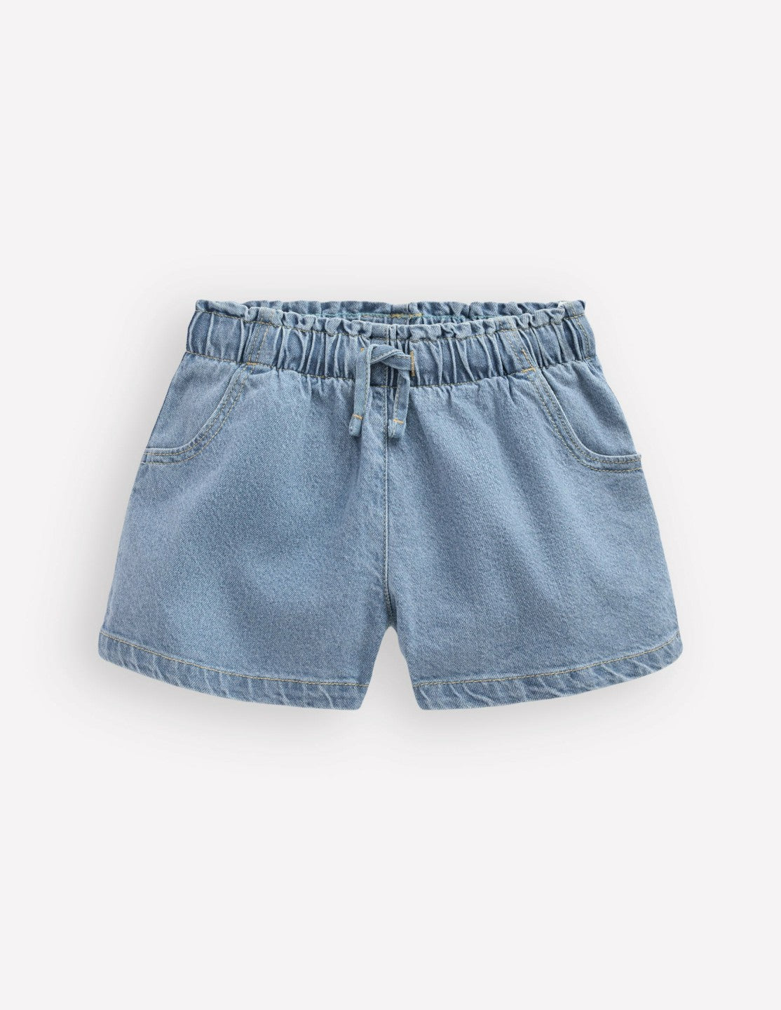 Frill Waist Shorts-Light Wash Denim / Boden Discount