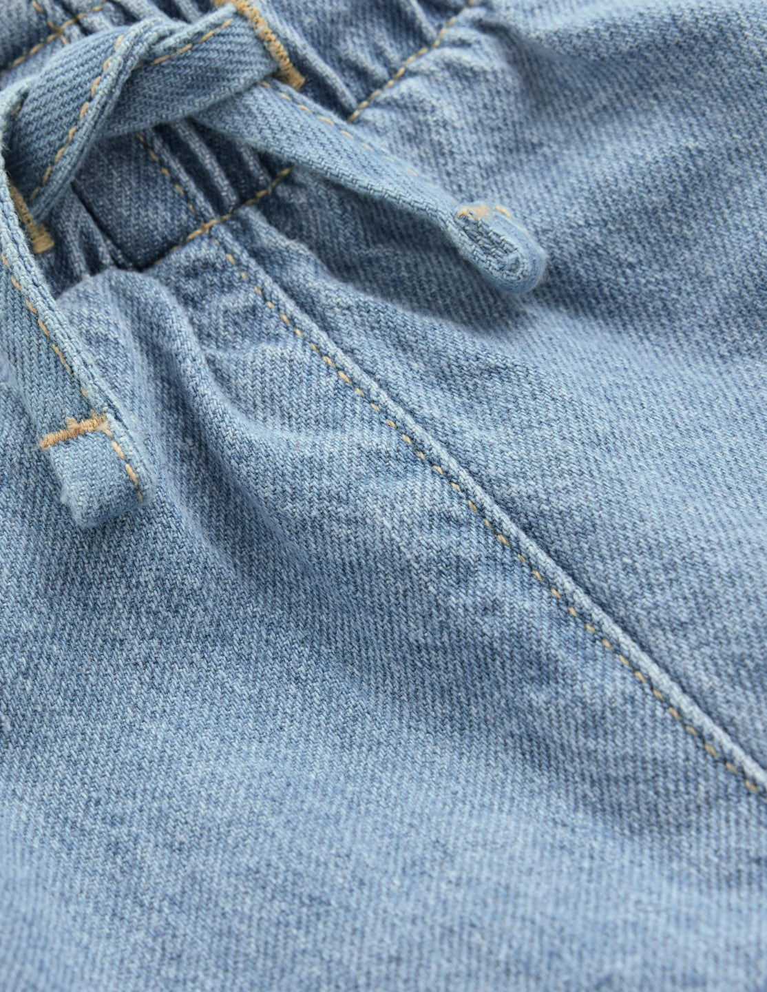 Frill Waist Shorts-Light Wash Denim / Boden Discount
