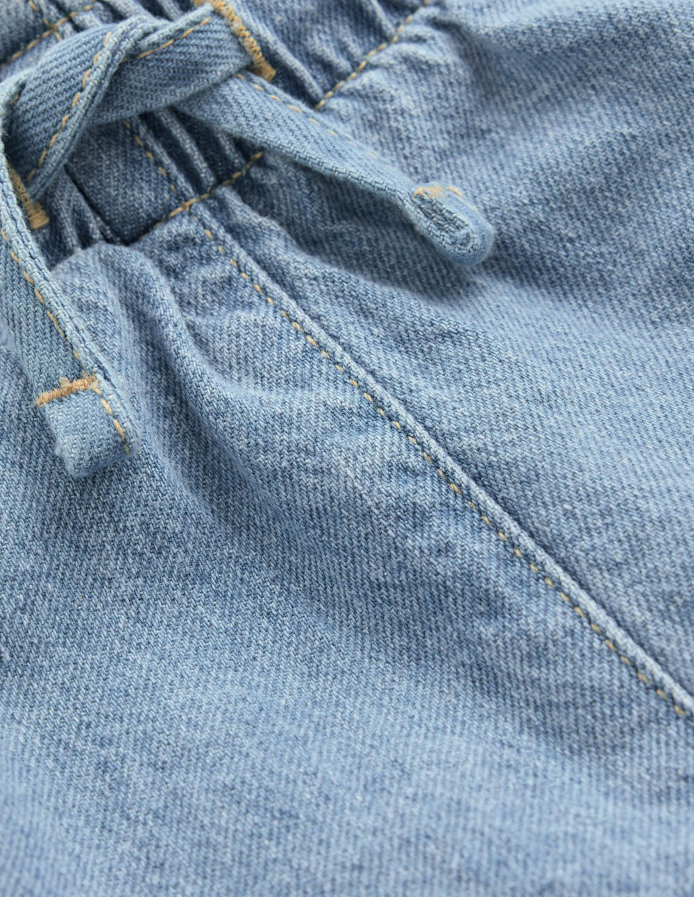 Frill Waist Shorts-Light Wash Denim / Boden Discount