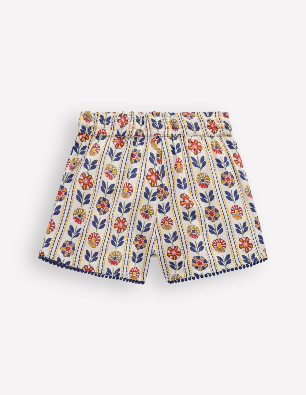 Pull-on Vacation Shorts-Ivory Floral Stripe / Boden On sale