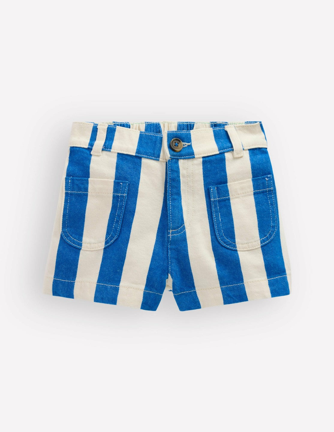 Patch Pocket Shorts-Kingfisher Blue/ Ivory / Boden
