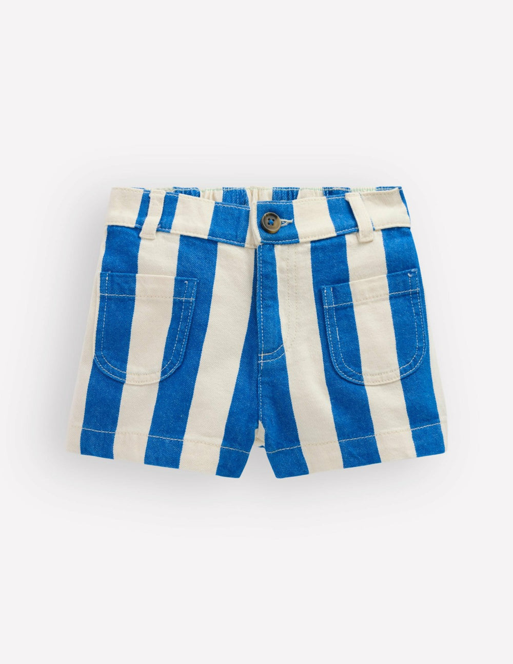 Patch Pocket Shorts-Kingfisher Blue/ Ivory / Boden