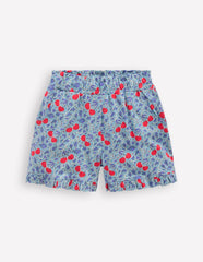 Pretty Jersey Shorts-Cloud Blue Cherry Vine / Boden Sale