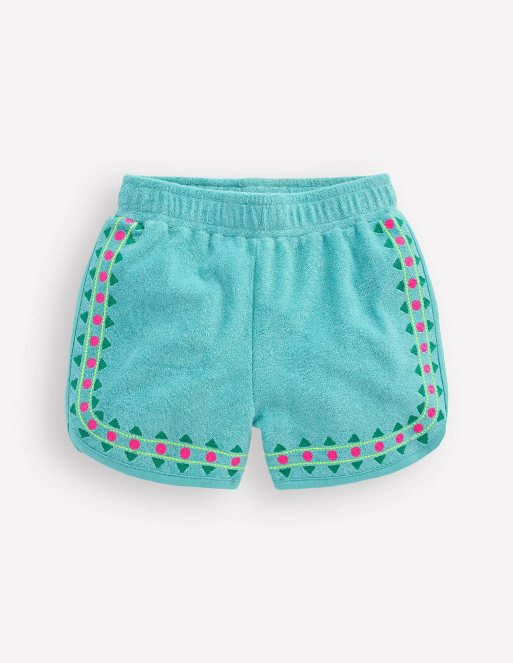 Towelling Embroidered Shorts-Blue Embroidery / Boden Online