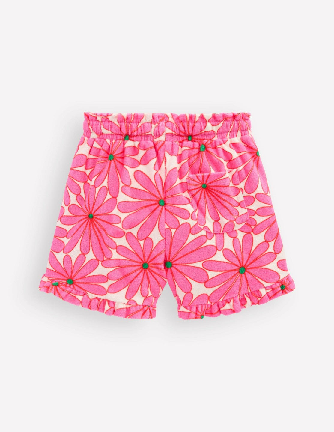 Towelling Ruffle Shorts-Festival Pink Giant Daisy / Boden us