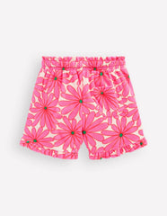 Towelling Ruffle Shorts-Festival Pink Giant Daisy / Boden us