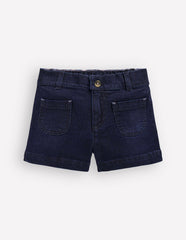 Patch Pocket Shorts-Dark Wash Denim / Boden
