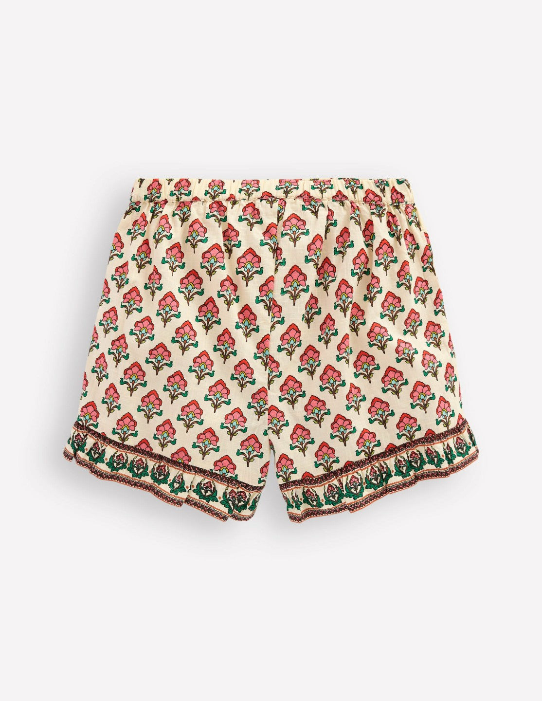Frill Woven Shorts-Woodblock Ivory Floral / Boden Discount