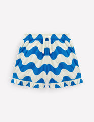 Towelling Ruffle Shorts-Blue Wave / Boden