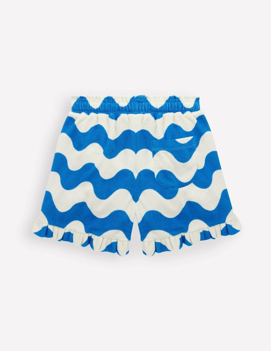 Towelling Ruffle Shorts-Blue Wave / Boden