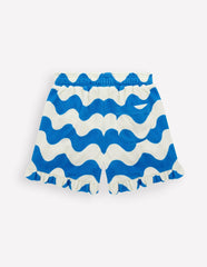 Towelling Ruffle Shorts-Blue Wave / Boden