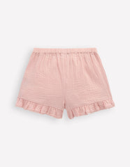 Frill Woven Shorts-Lotus Strawberry / Boden Outlet