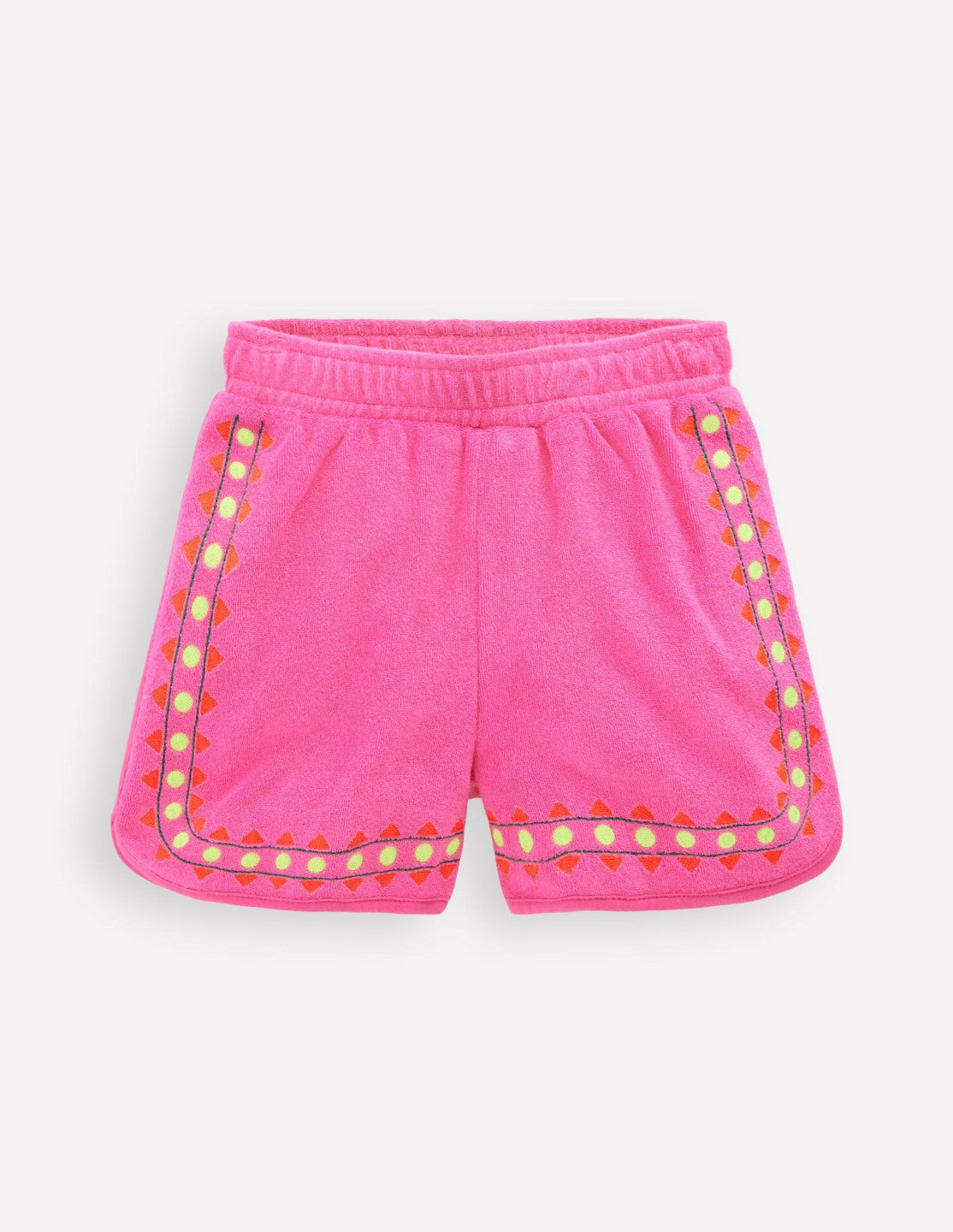 Towelling Embroidered Shorts-Sorbet Pink Embroidery / Boden On sale