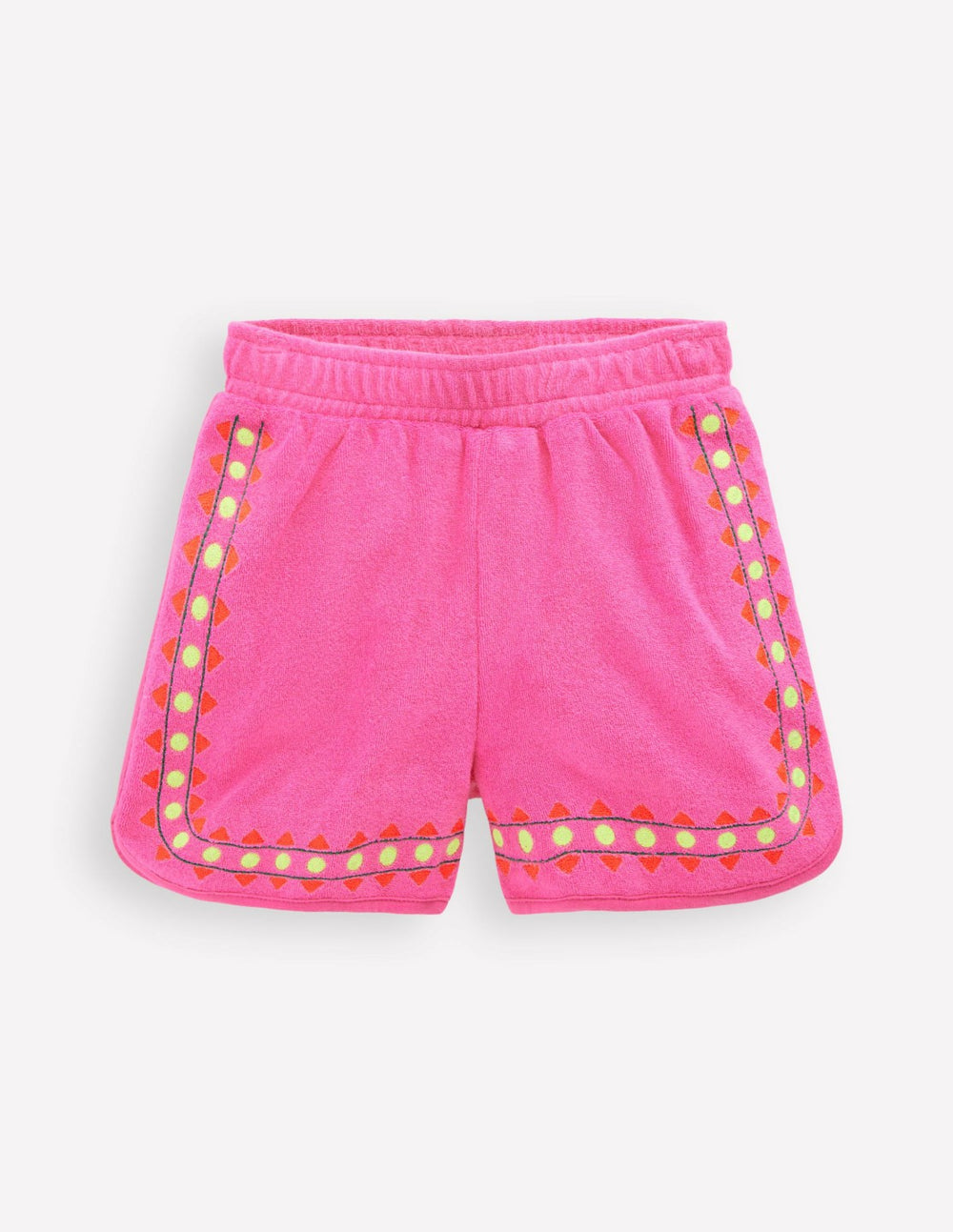 Towelling Embroidered Shorts-Sorbet Pink Embroidery / Boden On sale