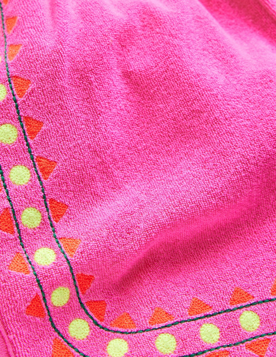Towelling Embroidered Shorts-Sorbet Pink Embroidery / Boden On sale