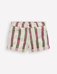 Denim Shorts-Ivory/Green/Pink Stripe / Boden us