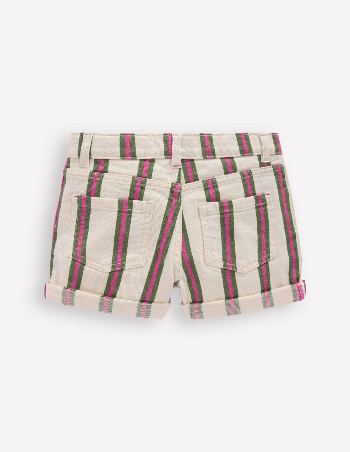 Denim Shorts-Ivory/Green/Pink Stripe / Boden us