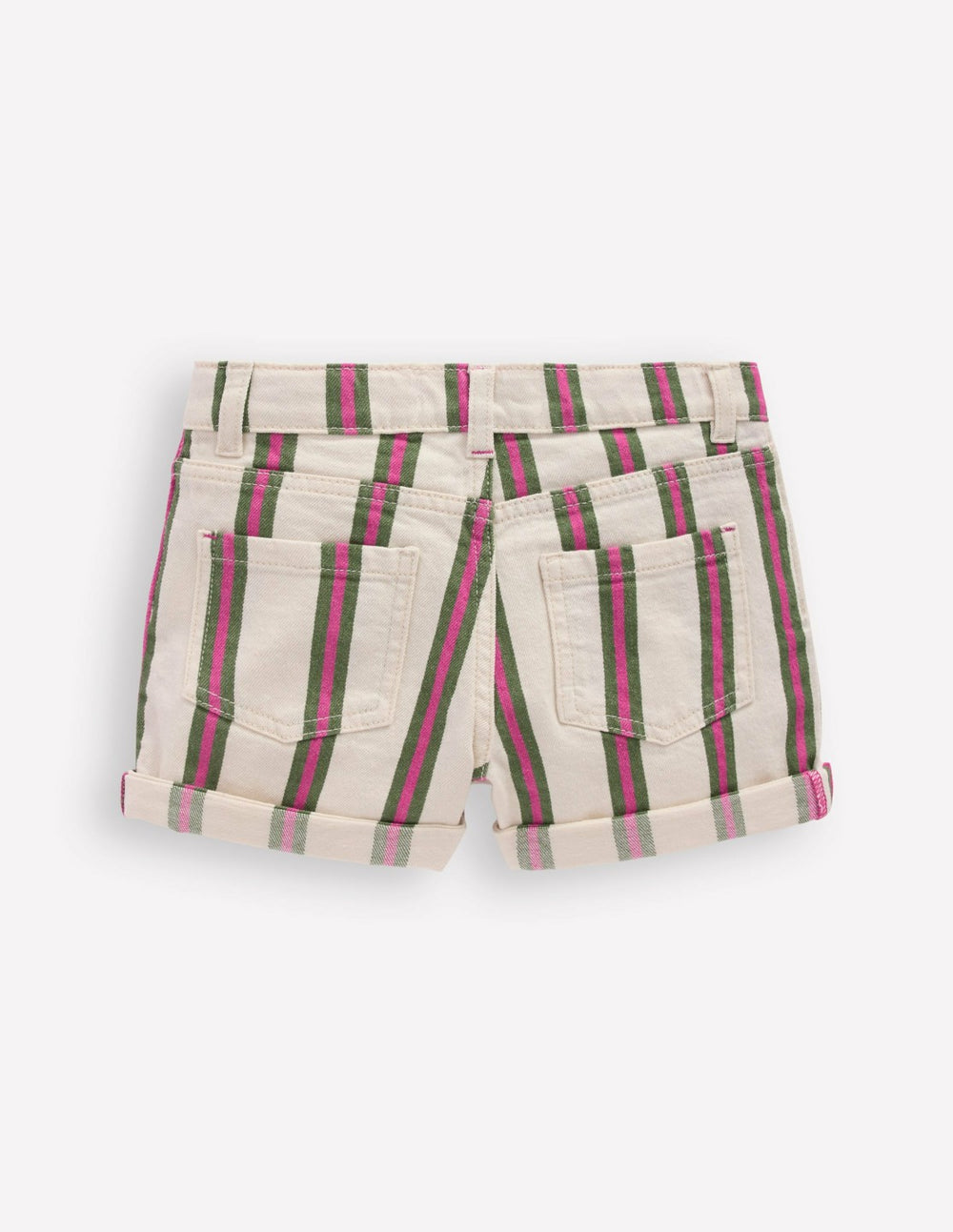 Denim Shorts-Ivory/Green/Pink Stripe / Boden us