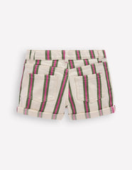 Denim Shorts-Ivory/Green/Pink Stripe / Boden us
