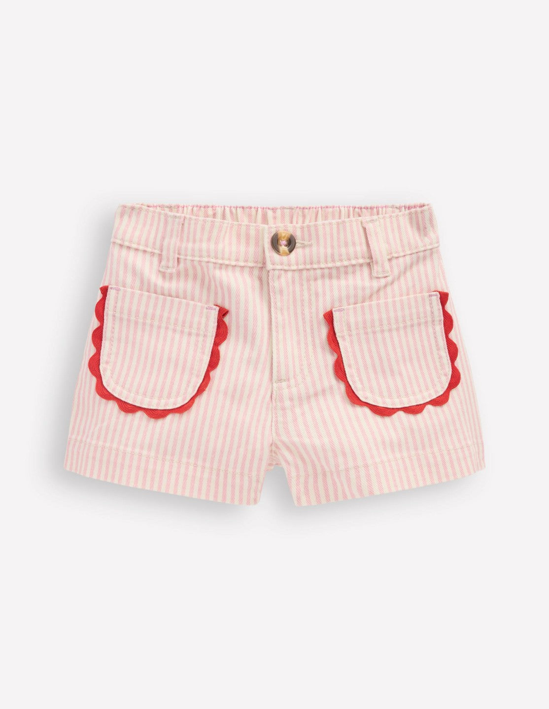 Patch Pocket Shorts-Pink Ticking Stripe / Boden Outlet