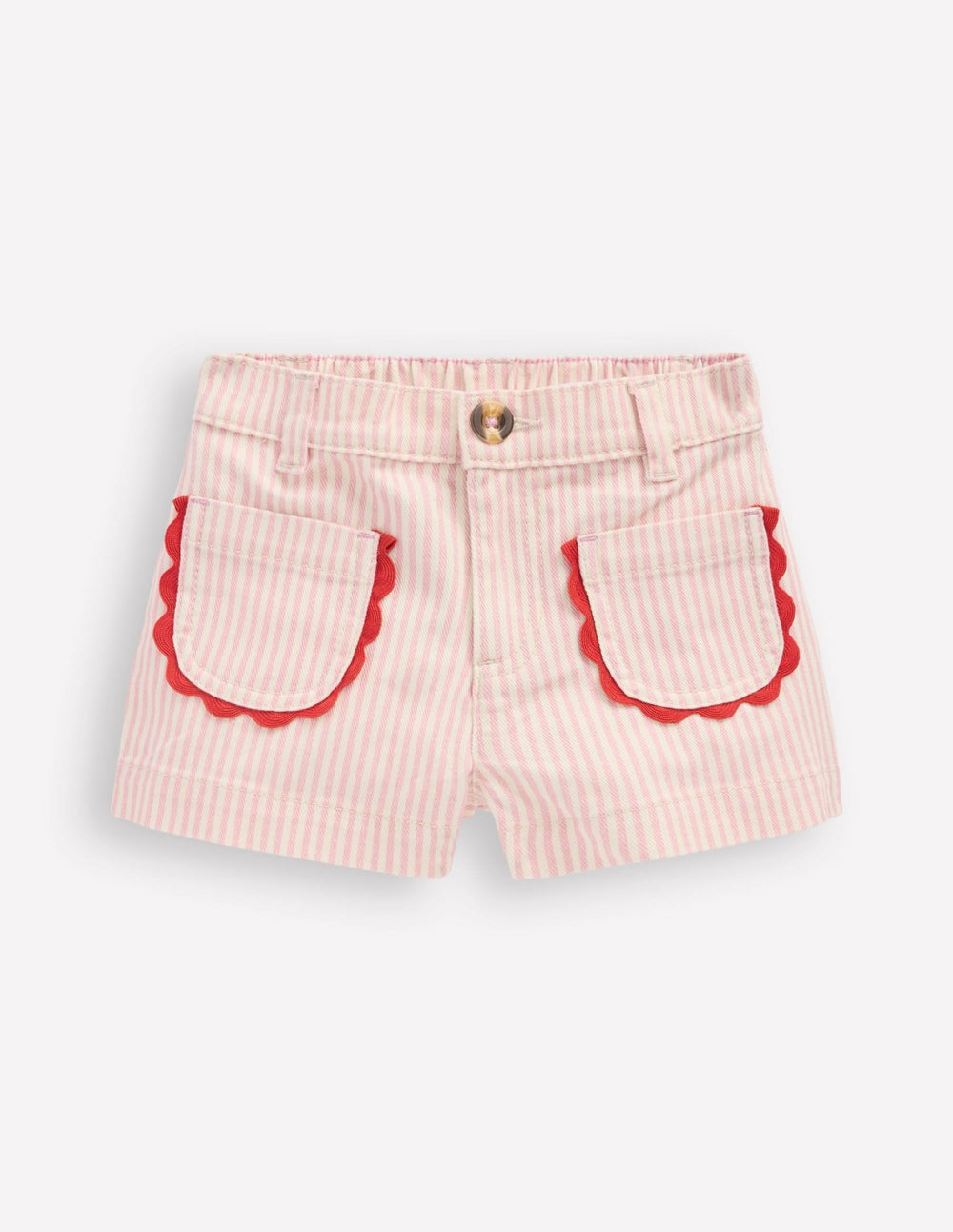 Patch Pocket Shorts-Pink Ticking Stripe / Boden Outlet