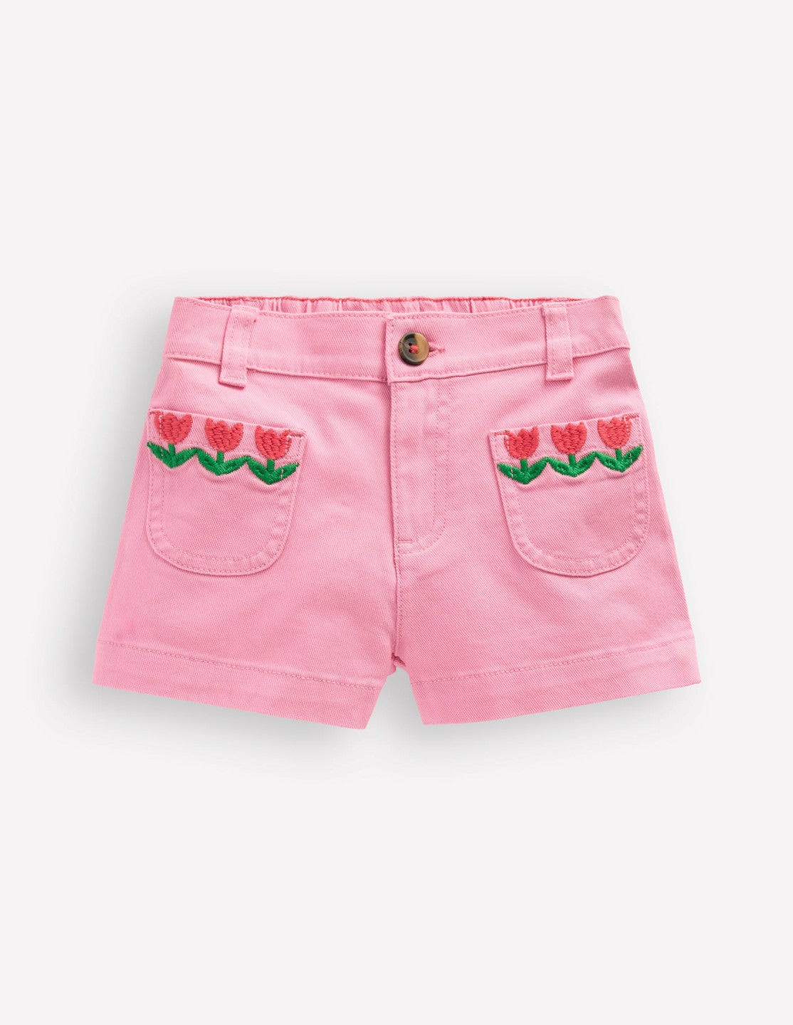 Patch Pocket Shorts-Pink Embroidered Denim / Boden On sale