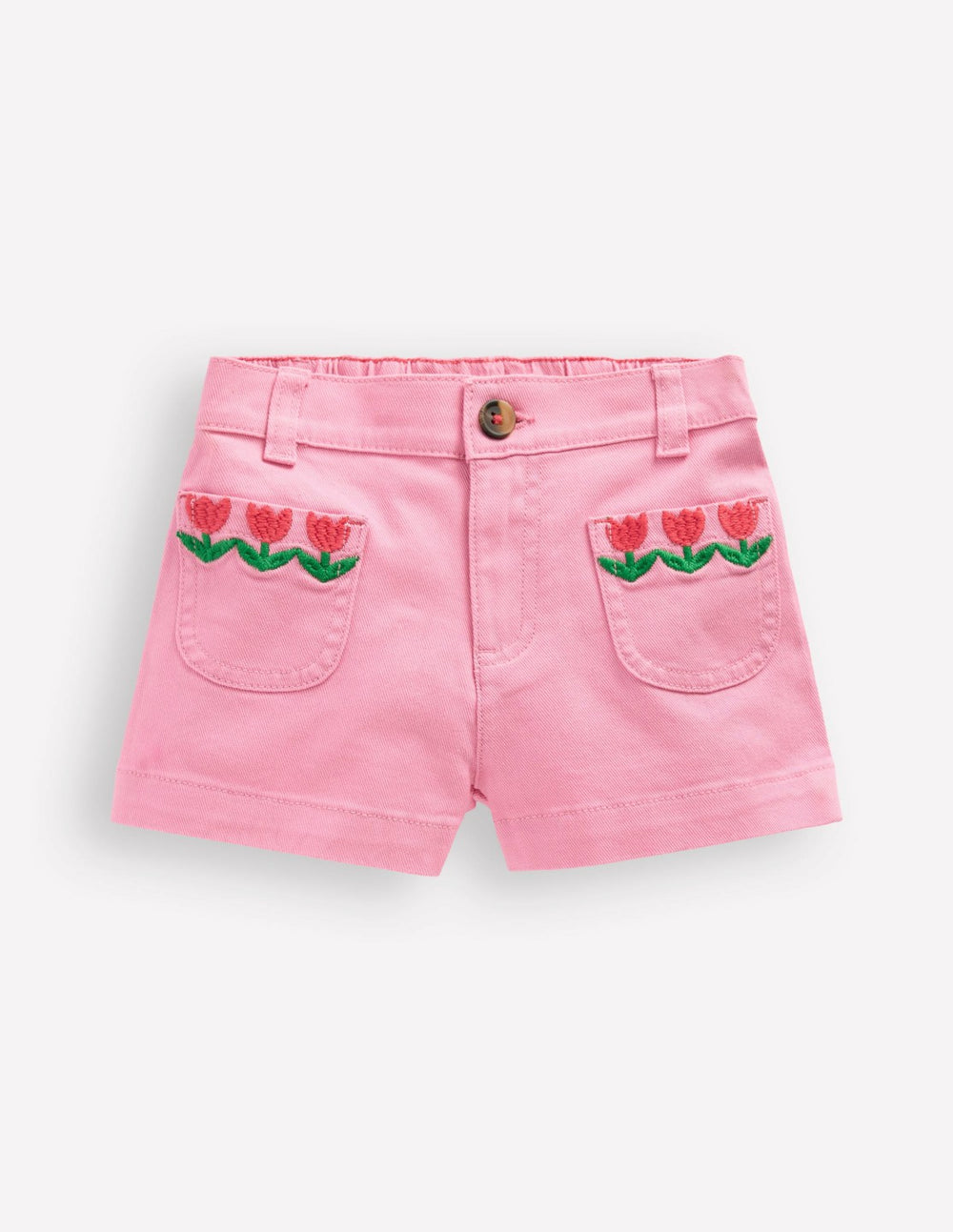 Patch Pocket Shorts-Pink Embroidered Denim / Boden On sale