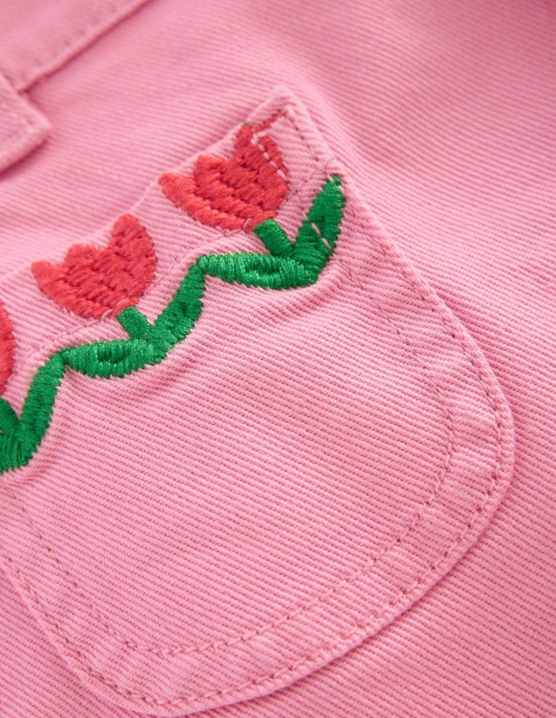Patch Pocket Shorts-Pink Embroidered Denim / Boden On sale