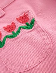Patch Pocket Shorts-Pink Embroidered Denim / Boden On sale