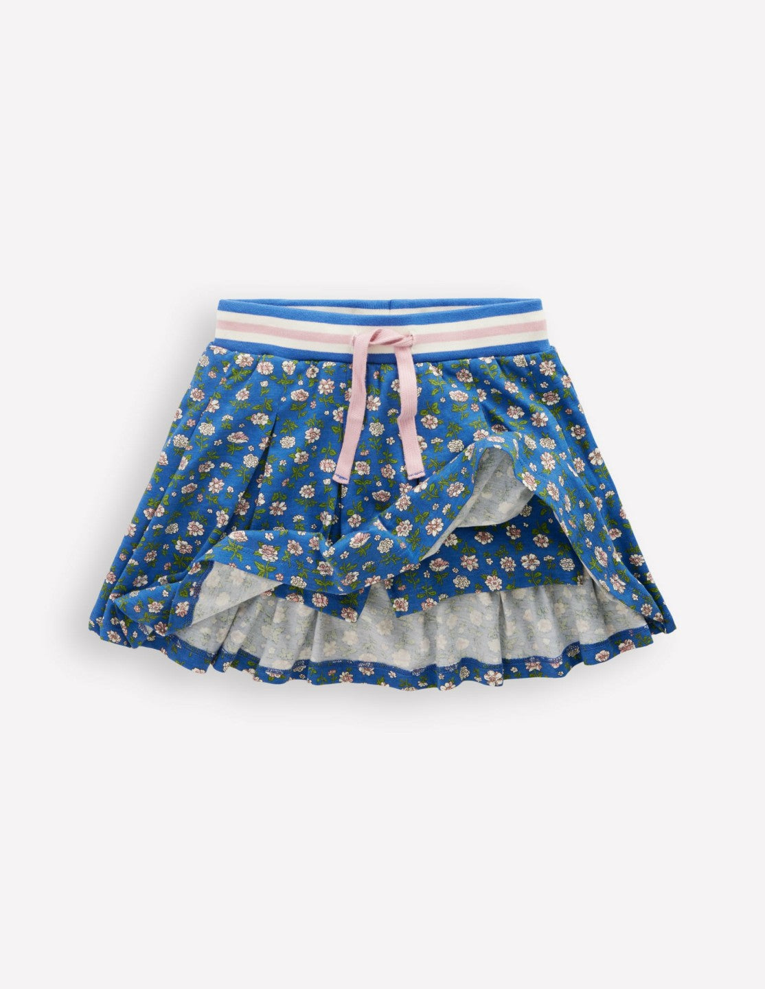 Pleated Jersey Skort-Bluejay Garden Flower / Boden us