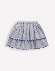 Trim Detail Skirt-Blue and Ivory Stripe / Boden