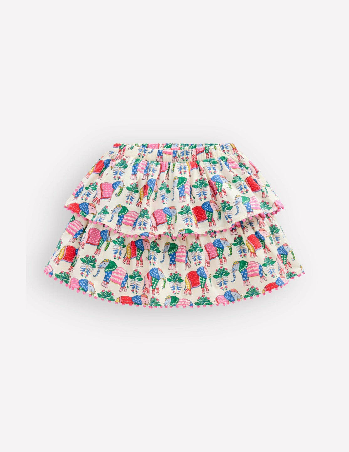Ruffle Jersey Skort-Multi Elephant Woodblock / Boden Online