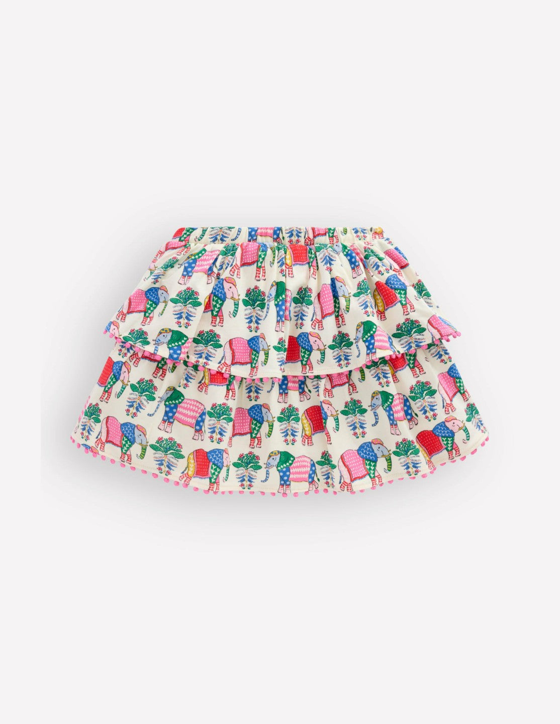 Ruffle Jersey Skort-Multi Elephant Woodblock / Boden Online