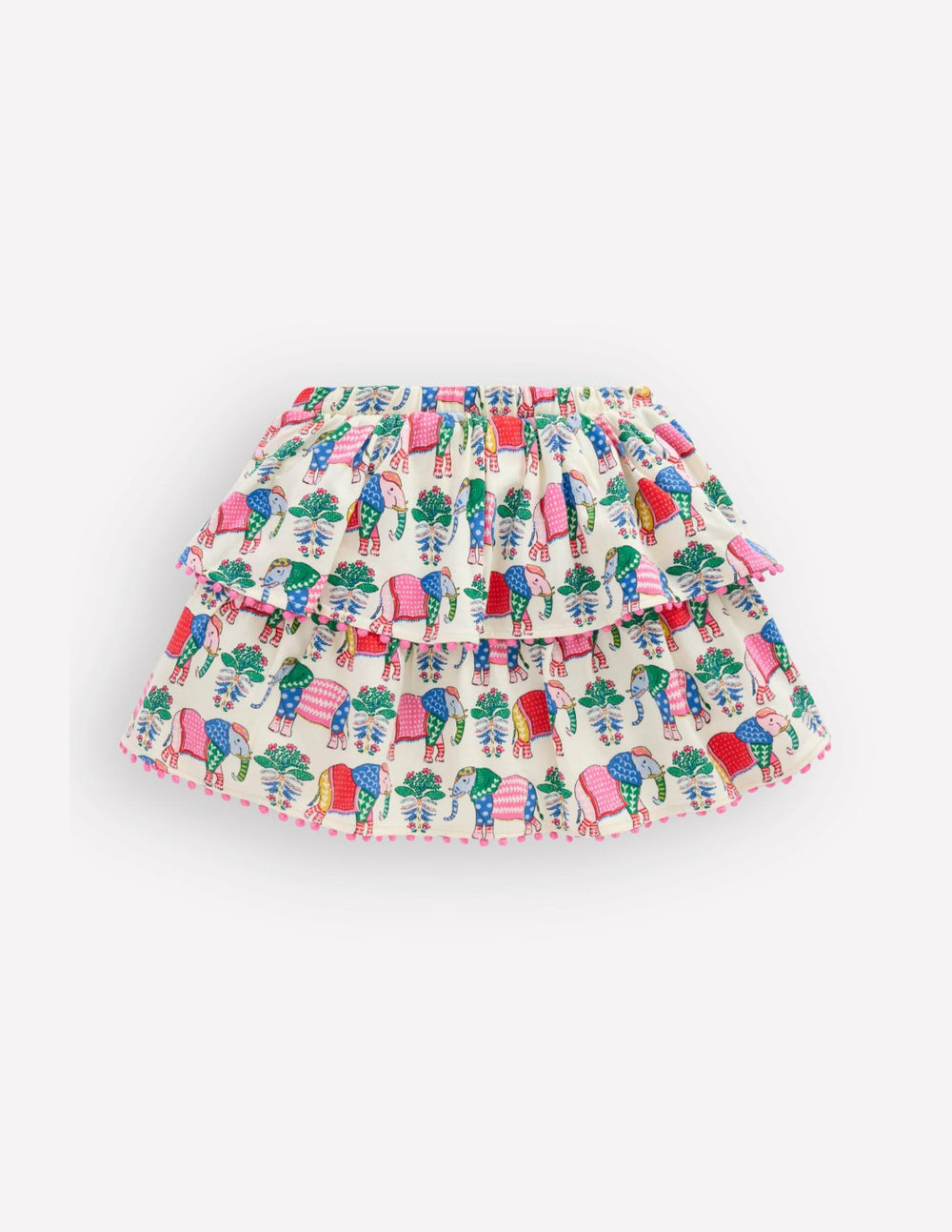 Ruffle Jersey Skort-Multi Elephant Woodblock / Boden Online