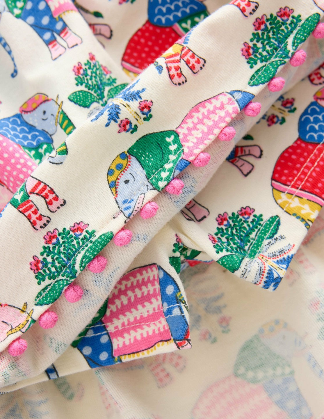 Ruffle Jersey Skort-Multi Elephant Woodblock / Boden Online