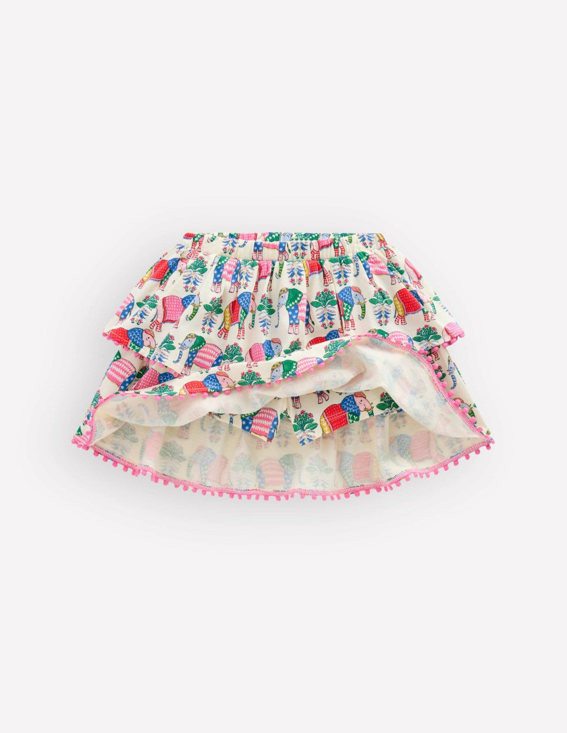 Ruffle Jersey Skort-Multi Elephant Woodblock / Boden Online